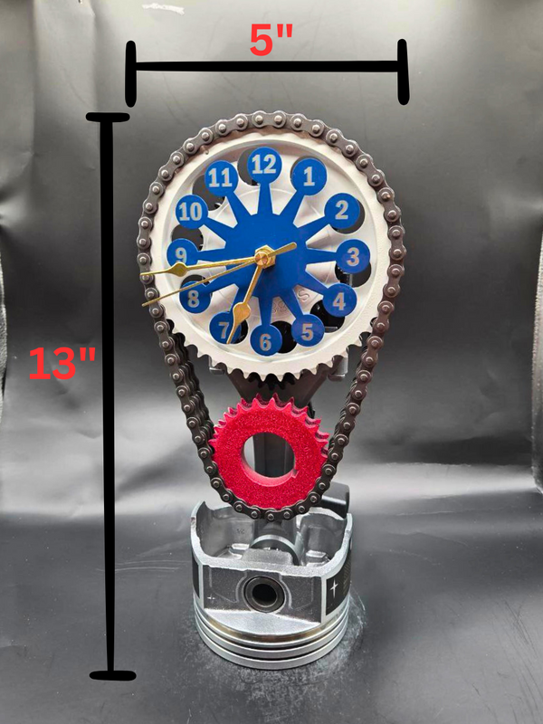 American Steel: Limited Edition Red, White & Blue Piston Clock by Clock9nine