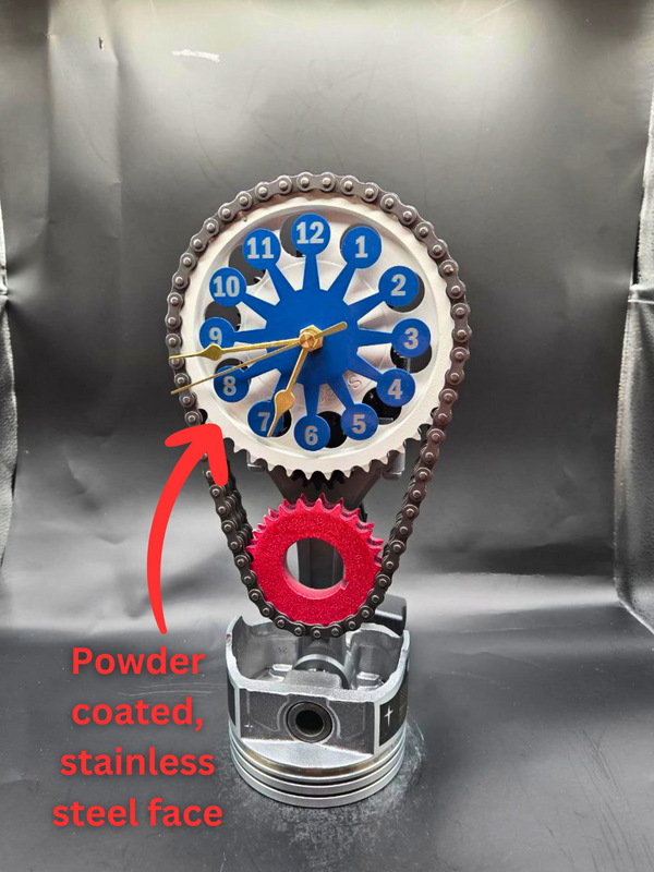 American Steel: Limited Edition Red, White & Blue Piston Clock by Clock9nine