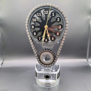 Chevy Small Block Timing Chain Clock – Corvette, Camaro, Nova Art with Rotating Gears