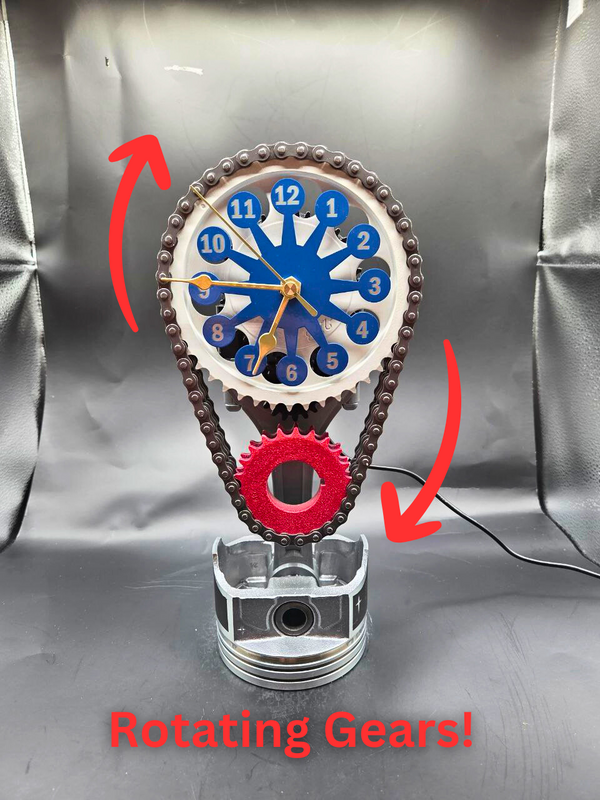 American Steel: Limited Edition Red, White & Blue Piston Clock by Clock9nine