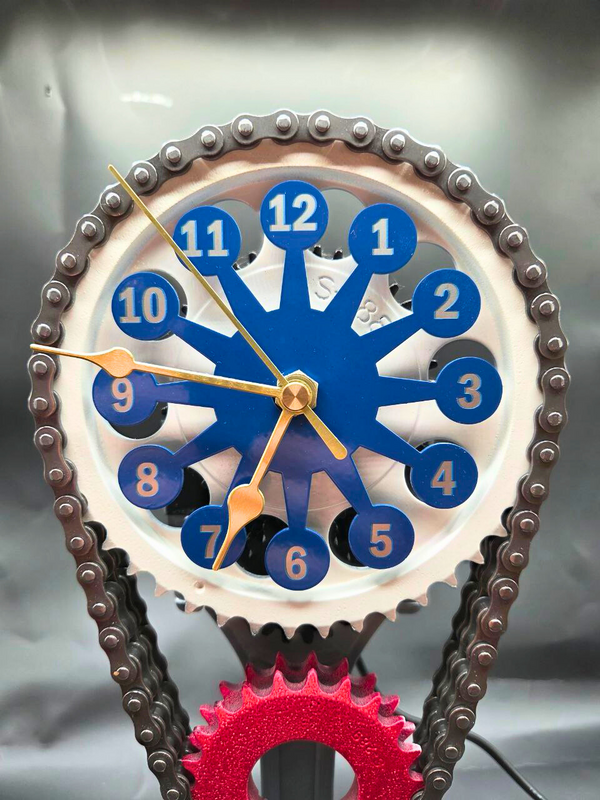 American Steel: Limited Edition Red, White & Blue Piston Clock by Clock9nine