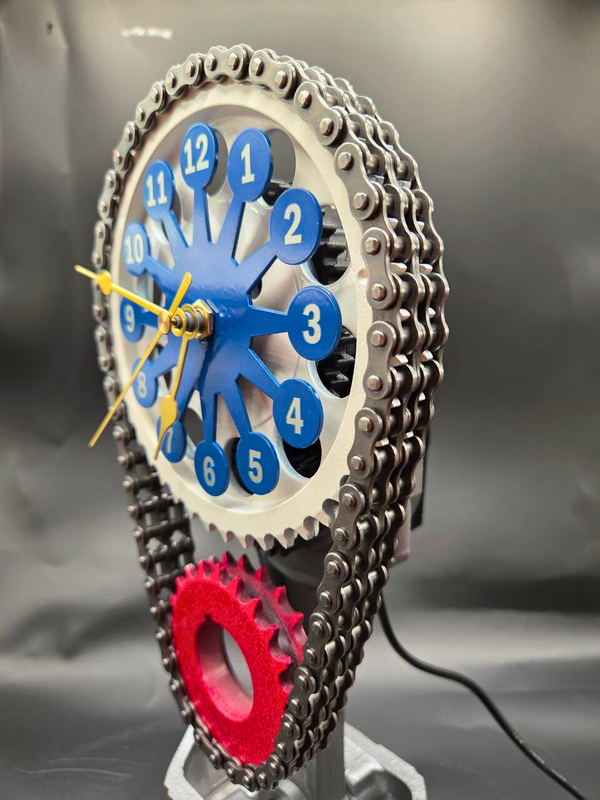 American Steel: Limited Edition Red, White & Blue Piston Clock by Clock9nine