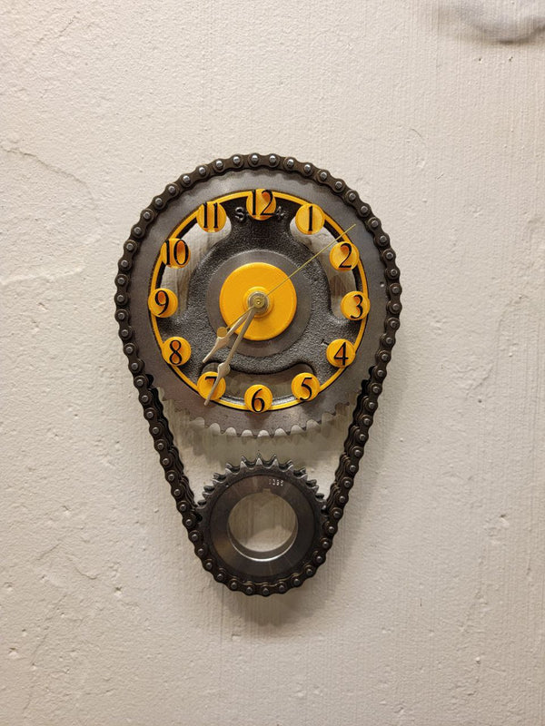 Chevy big Block Wall Clock – Corvette Art Timing Chain Decor