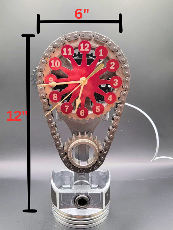 Engraved Piston- Buick V8 Rotating Timing Chain Clock