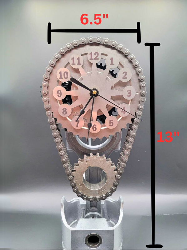 Engraved Piston- Ford 351 Rotating Timing Chain Clock