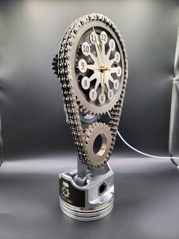 Engraved Piston- Chevy Big Block Rotating Timing Chain Clock