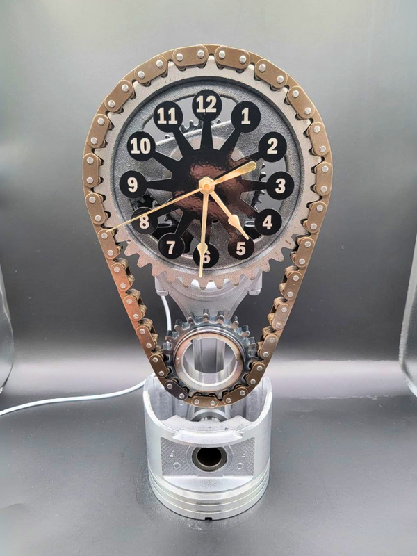 Engraved Piston- Dodge 440 Rotating Timing Chain Clock