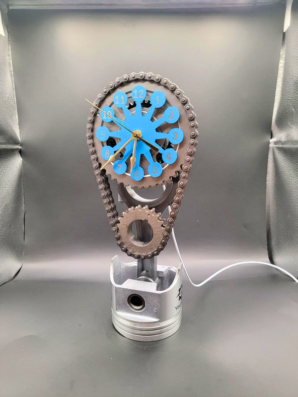 Engraved Piston- Ford 351 Rotating Timing Chain Clock