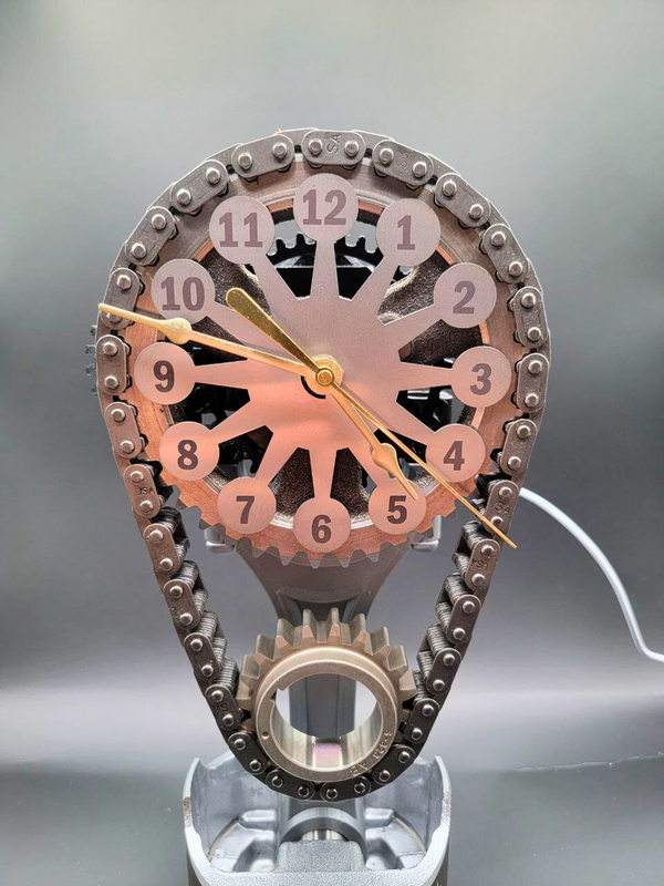 Engraved Piston- Buick V8 Rotating Timing Chain Clock