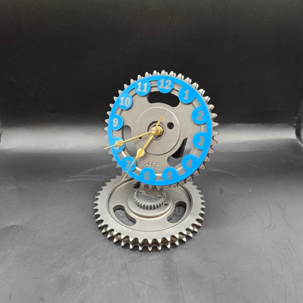 Ford Timing Gear Clock, Mustang Automotive Desk Clock, Upcycled Car Part Decor, Mechanic Gift,  Man Cave Garage Clock – 6x5.5 Inch
