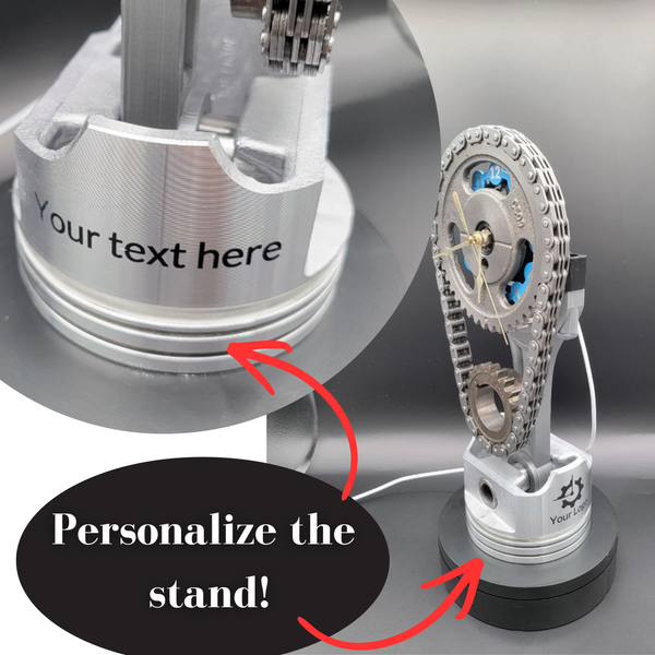 Ford 302 Small Block Timing Chain Clock, Rotating Gears, personalizable