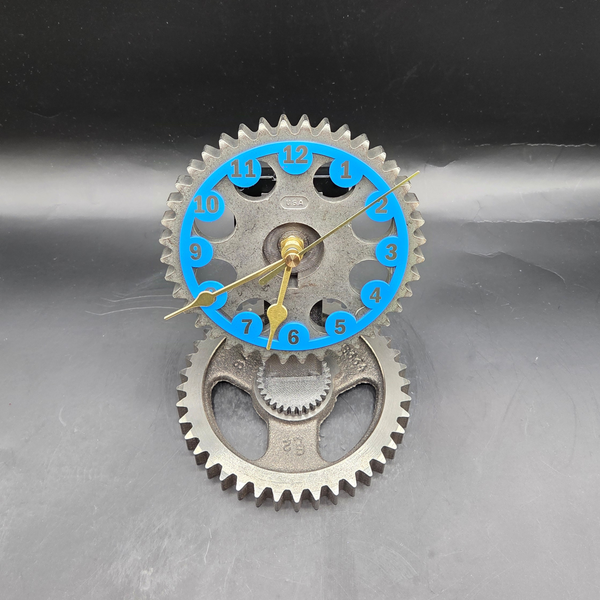Buick Timing Gear Clock, Grand National Wildcat Automotive Desk Clock, Upcycled Car Decor, Mechanic Gift, Man Cave Garage Clock, 6x5 Inch