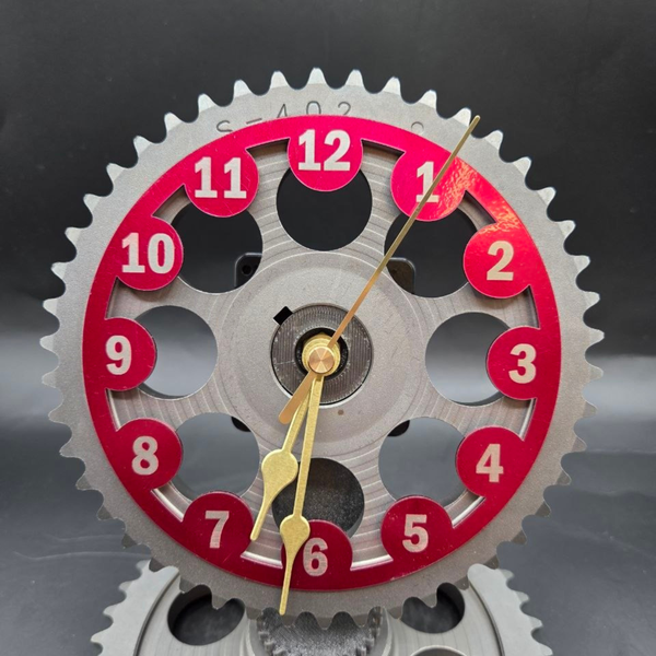 Mopar Timing Gear Clock, Challenger Charger Automotive Desk Clock, Upcycled Car Part Decor, Muscle Car Gift, Man Cave Garage Clock- 7x6 Inch