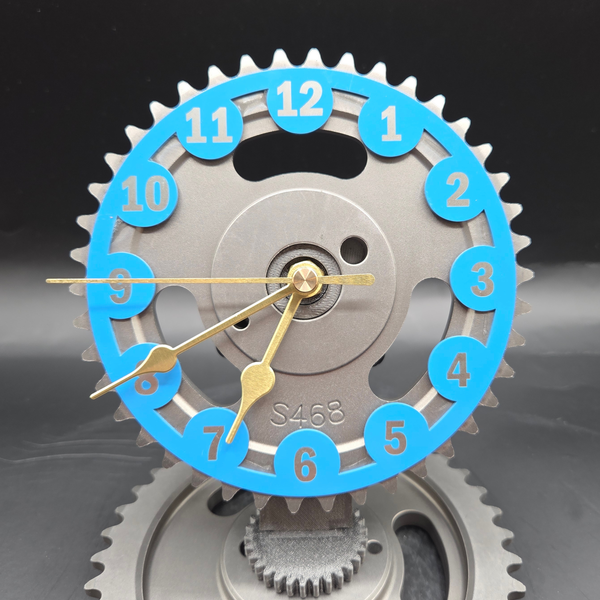 Ford Timing Gear Clock, Mustang Automotive Desk Clock, Upcycled Car Part Decor, Mechanic Gift,  Man Cave Garage Clock – 6x5.5 Inch