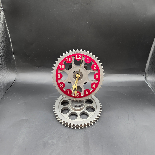 Mopar Timing Gear Clock, Challenger Charger Automotive Desk Clock, Upcycled Car Part Decor, Muscle Car Gift, Man Cave Garage Clock- 7x6 Inch