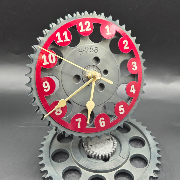 Pontiac Timing Gear Clock, GTO Firebird Automotive Desk Clock, Upcycled Car Part Decor, Mechanic Gift, Man Cave Garage Clock – 6x5 Inch