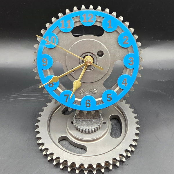 Ford Timing Gear Clock, Mustang Automotive Desk Clock, Upcycled Car Part Decor, Mechanic Gift,  Man Cave Garage Clock – 6x5.5 Inch