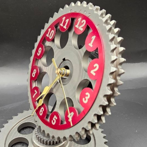 Mopar Timing Gear Clock, Challenger Charger Automotive Desk Clock, Upcycled Car Part Decor, Muscle Car Gift, Man Cave Garage Clock- 7x6 Inch