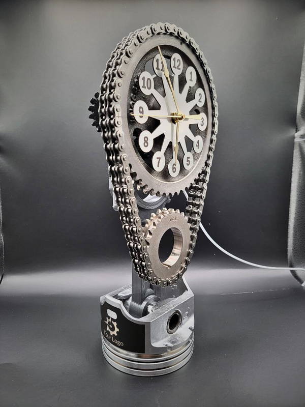 Engraved Piston- Chevy Big Block Rotating Timing Chain Clock