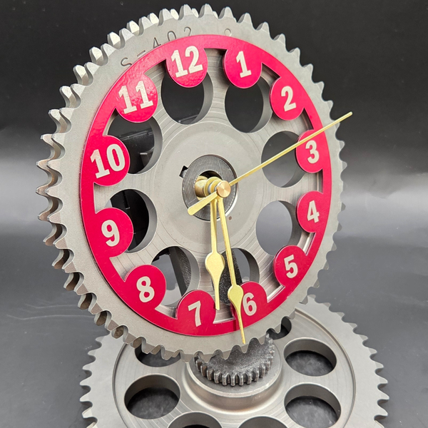 Mopar Timing Gear Clock, Challenger Charger Automotive Desk Clock, Upcycled Car Part Decor, Muscle Car Gift, Man Cave Garage Clock- 7x6 Inch