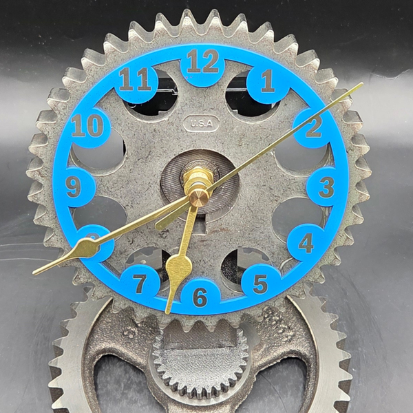 Buick Timing Gear Clock, Grand National Wildcat Automotive Desk Clock, Upcycled Car Decor, Mechanic Gift, Man Cave Garage Clock, 6x5 Inch