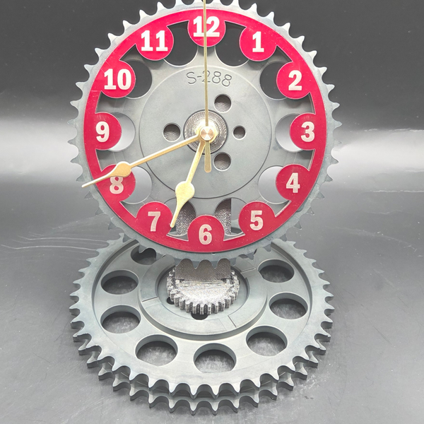 Pontiac Timing Gear Clock, GTO Firebird Automotive Desk Clock, Upcycled Car Part Decor, Mechanic Gift, Man Cave Garage Clock – 6x5 Inch
