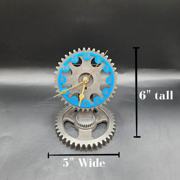 Buick Timing Gear Clock, Grand National Wildcat Automotive Desk Clock, Upcycled Car Decor, Mechanic Gift, Man Cave Garage Clock, 6x5 Inch