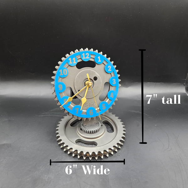 Ford Timing Gear Clock, Mustang Automotive Desk Clock, Upcycled Car Part Decor, Mechanic Gift,  Man Cave Garage Clock – 6x5.5 Inch