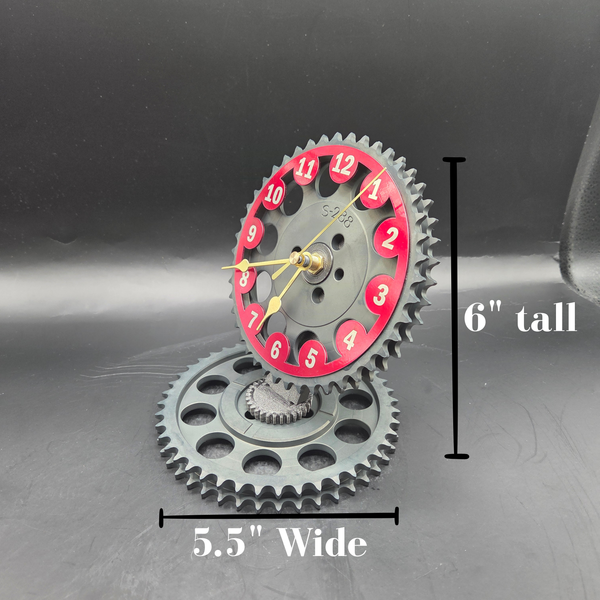 Pontiac Timing Gear Clock, GTO Firebird Automotive Desk Clock, Upcycled Car Part Decor, Mechanic Gift, Man Cave Garage Clock – 6x5 Inch