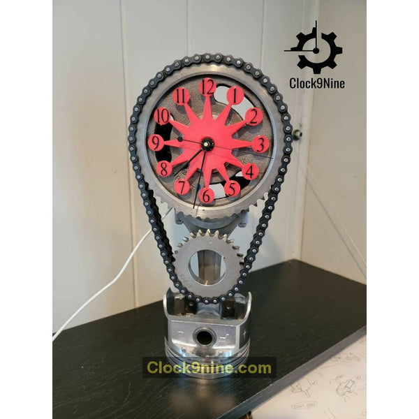 Chevy Big block Timing Chain Clock, Motorized, Rotating. - Clock9nine