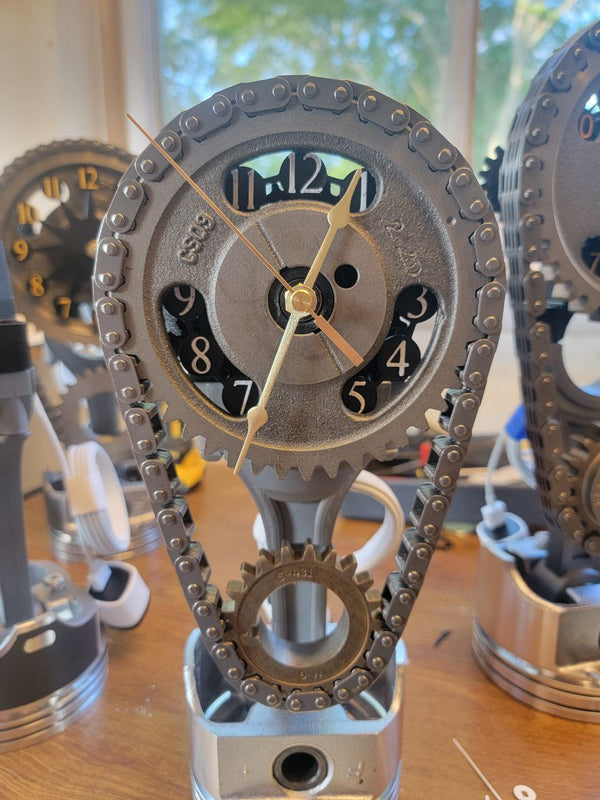 Ford 302 Small Block Timing Chain Clock, Motorized, Rotating.