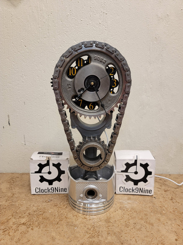 Pontiac Timing Chain clock, Motorized, Rotating.