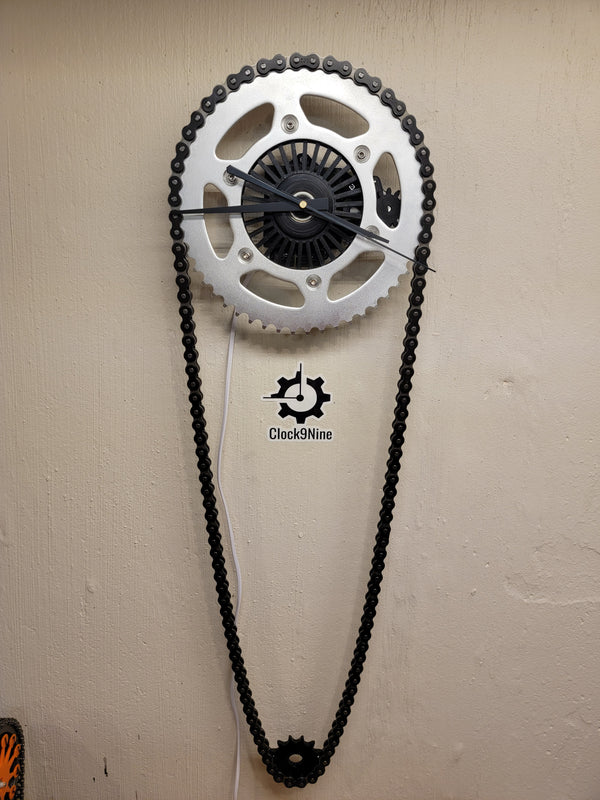 Dirt Bike Clock, Rotating Gears