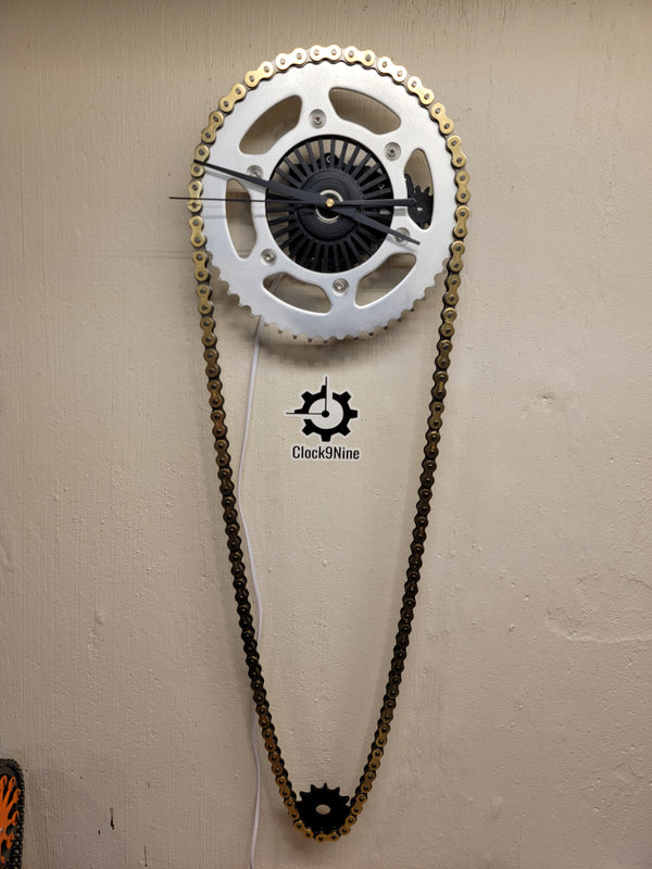 Dirt Bike Clock, Rotating Gears