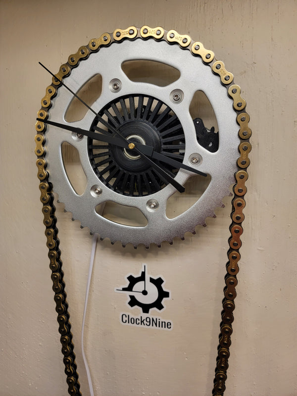 Dirt Bike Clock, Rotating Gears