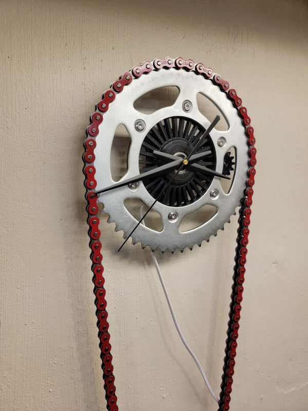 Dirt Bike Clock, Rotating Gears