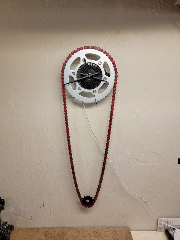 Dirt Bike Clock, Rotating Gears