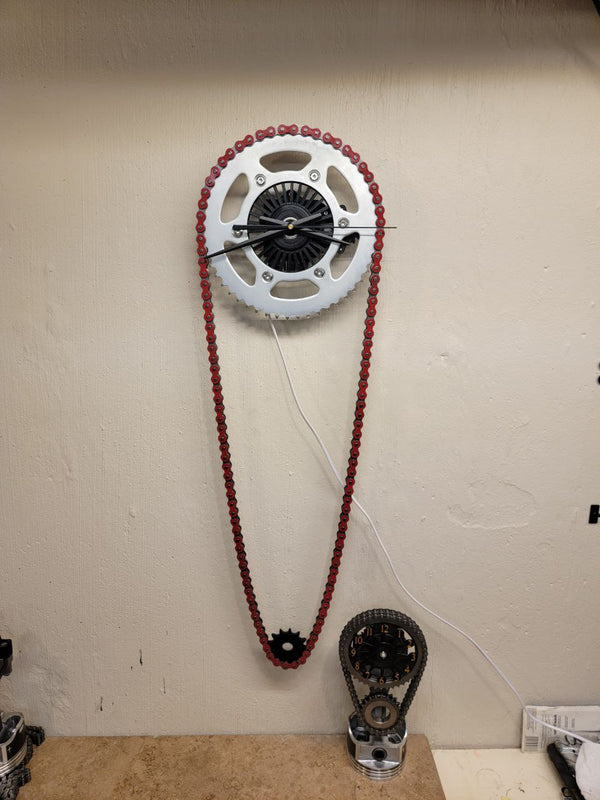 Dirt Bike Clock, Rotating Gears