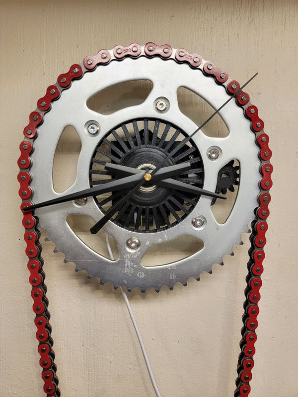 Dirt Bike Clock, Rotating Gears