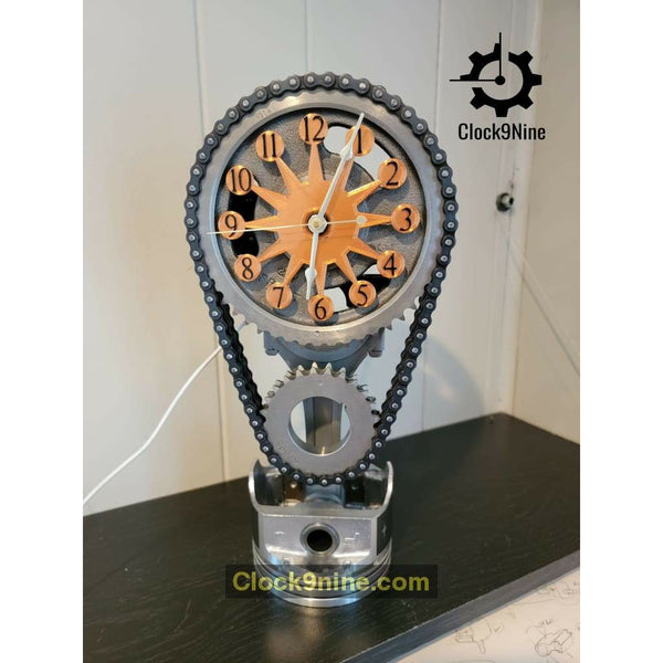 Chevy Big block Timing Chain Clock, Motorized, Rotating. - Clock9nine