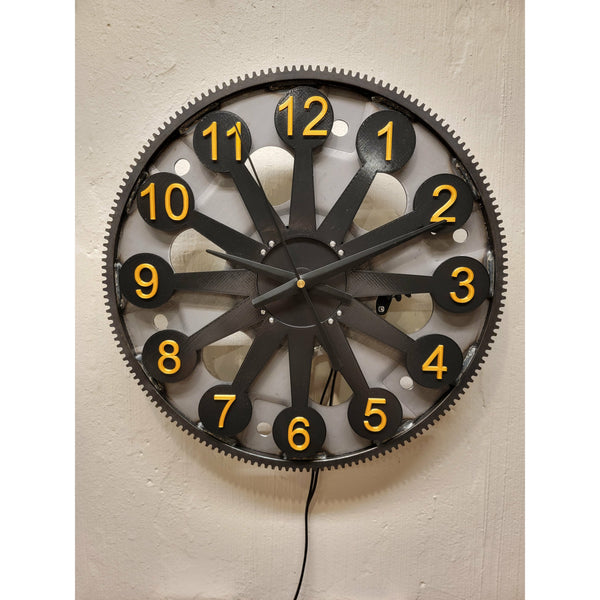 Chevy Flexplate clock, Rotating Gear - Clock9nine