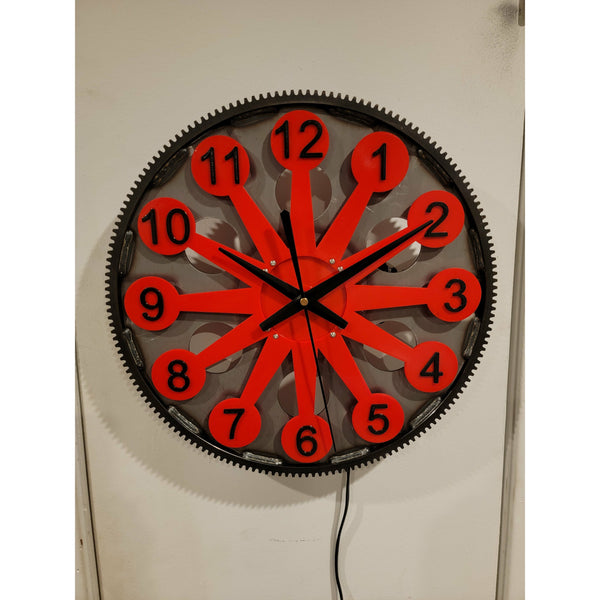 Chevy Flexplate clock, Rotating Gear - Clock9nine