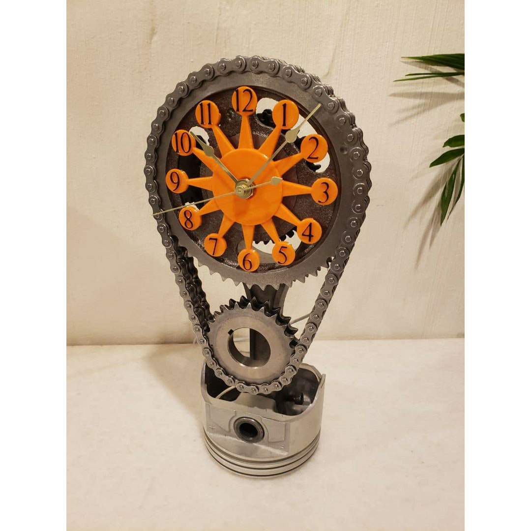 Chevy Small block Timing Chain Clock, Motorized, Rotating. Clock9nine