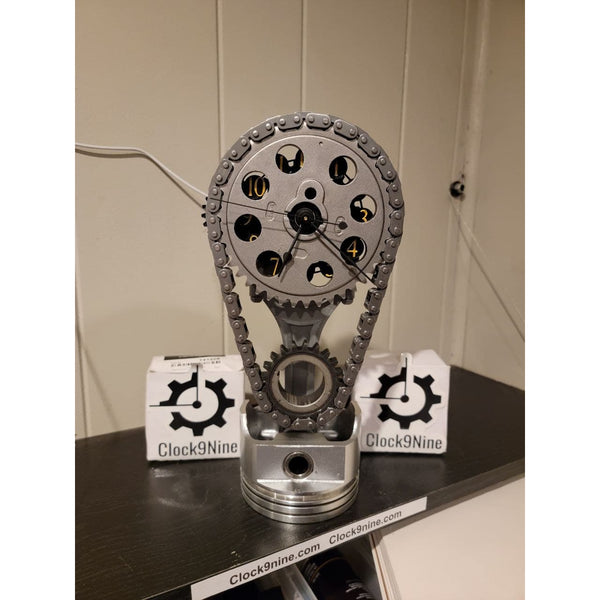 Ford 302 Small Block Timing Chain Clock, Motorized, Rotating. - Clock9nine