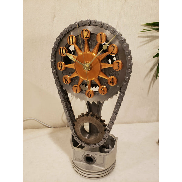 Motorized, Rotating Gear Clock, Made With Chevy Big Block Timing