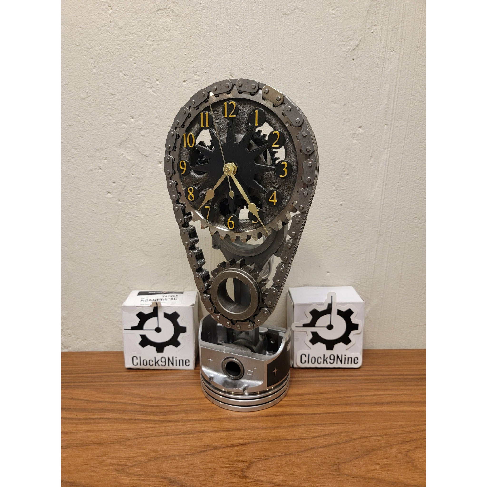 Oldsmobile V8 Timing Chain Clock, Motorized, Rotating. Clock9nine